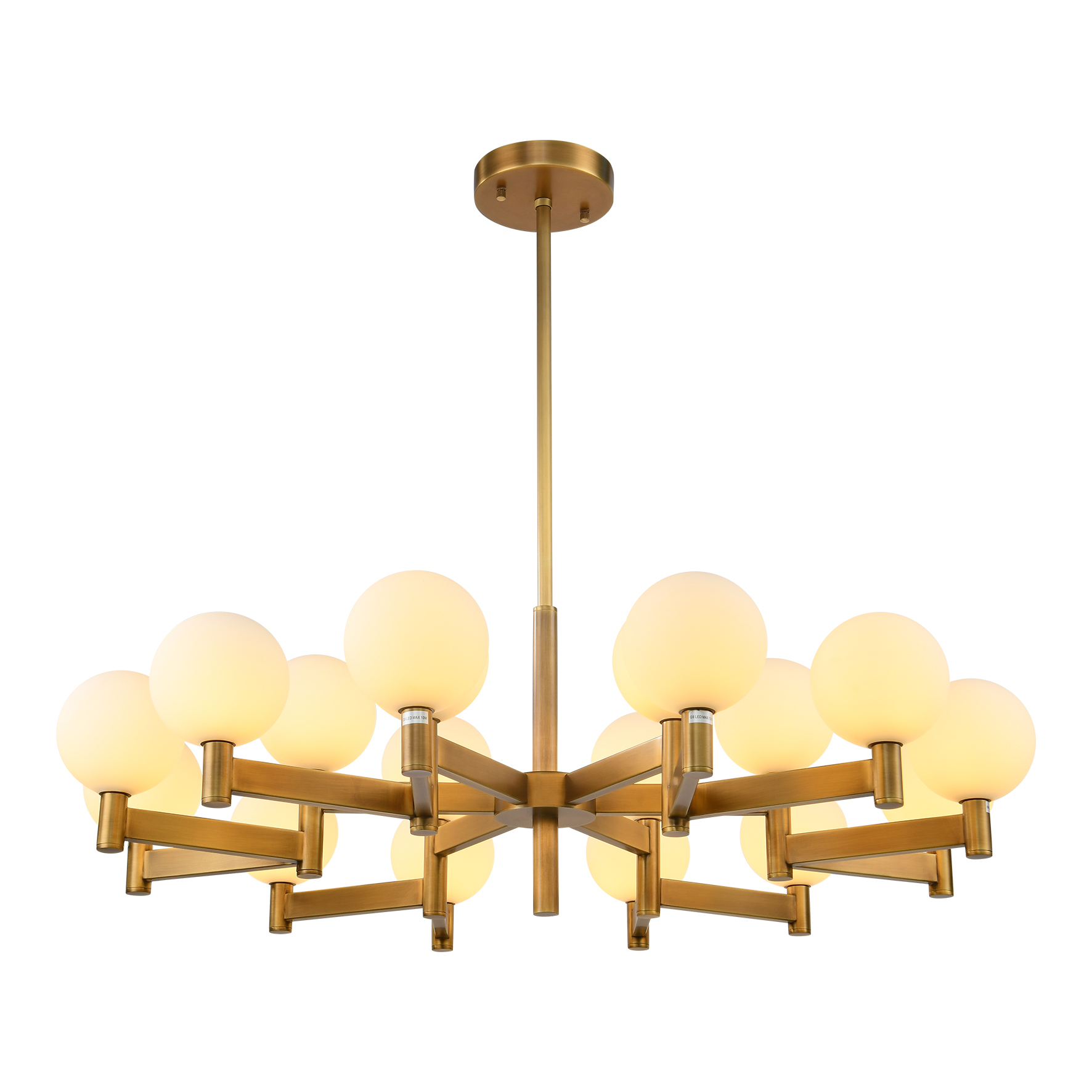 18 lights Magic Pearl Opal Glass Chandelier